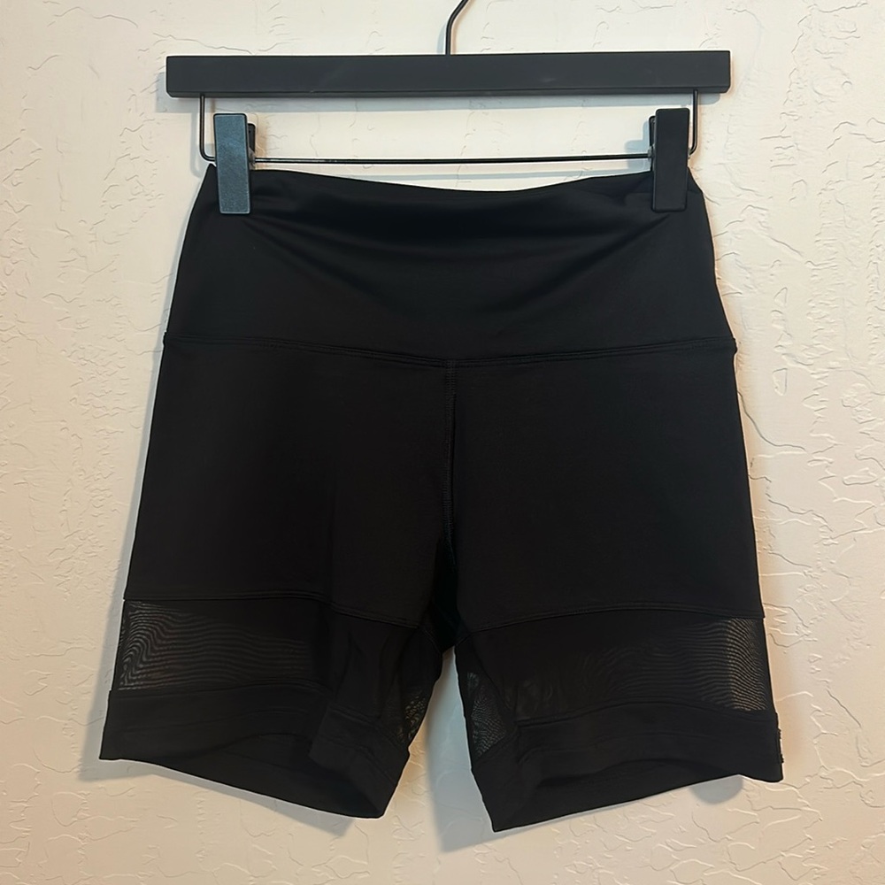 PINK Victoria's Secret Black Mesh Panel Bike Shorts